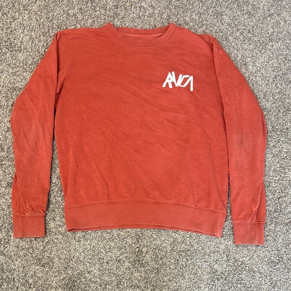 RVCA Men's Brick Red Crewneck Sweater